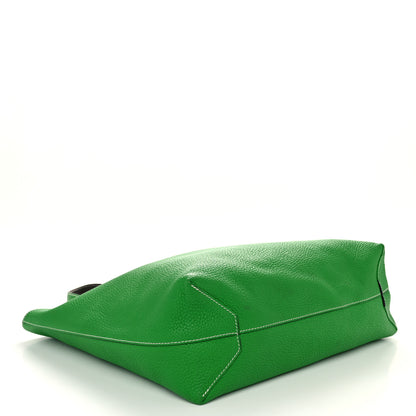 Hermes Taurillon Clemence Double Sens 36 Reversible Tote Vert De Gris Bamboo 7 of 15