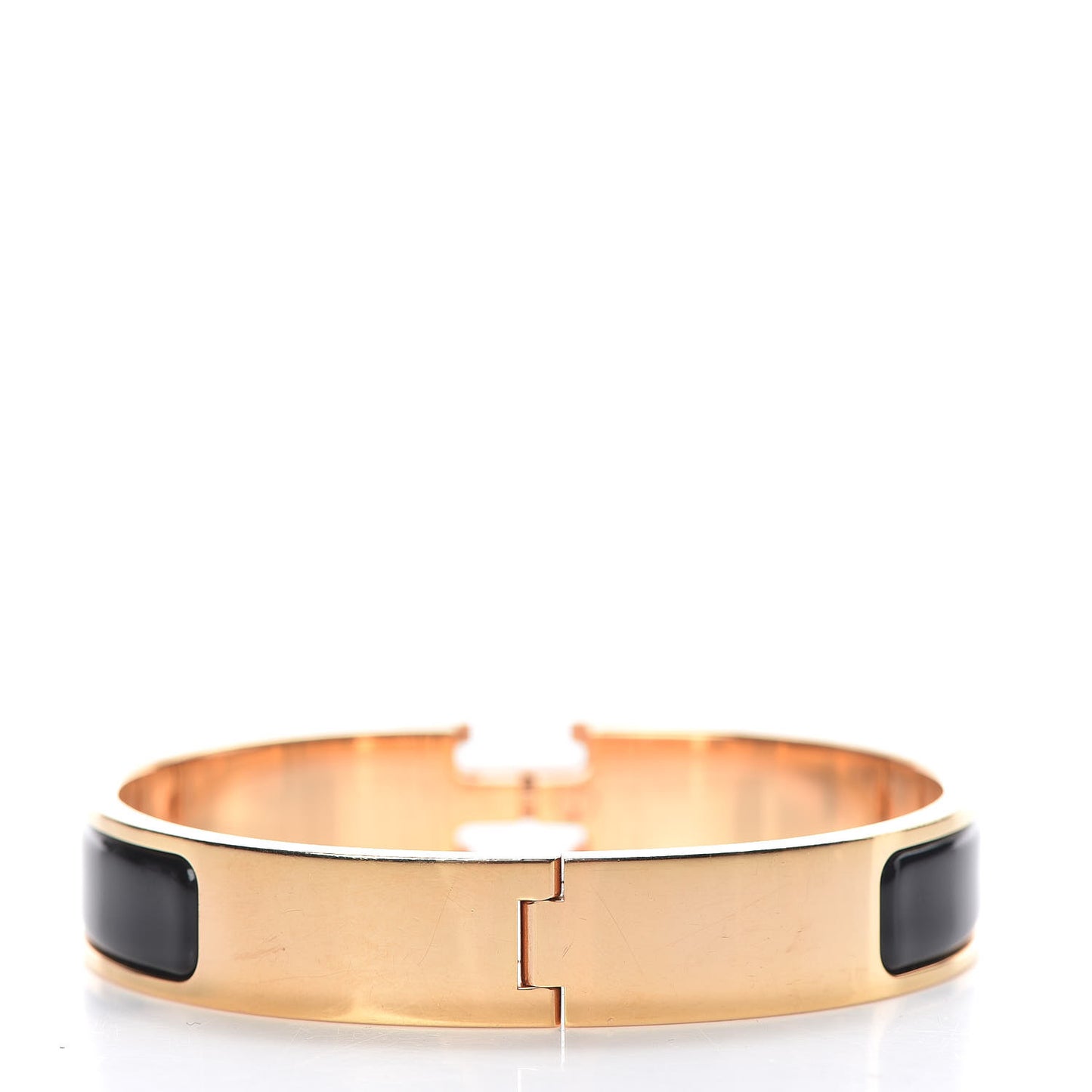Enamel Narrow Clic Clac H Bracelet GM Black
