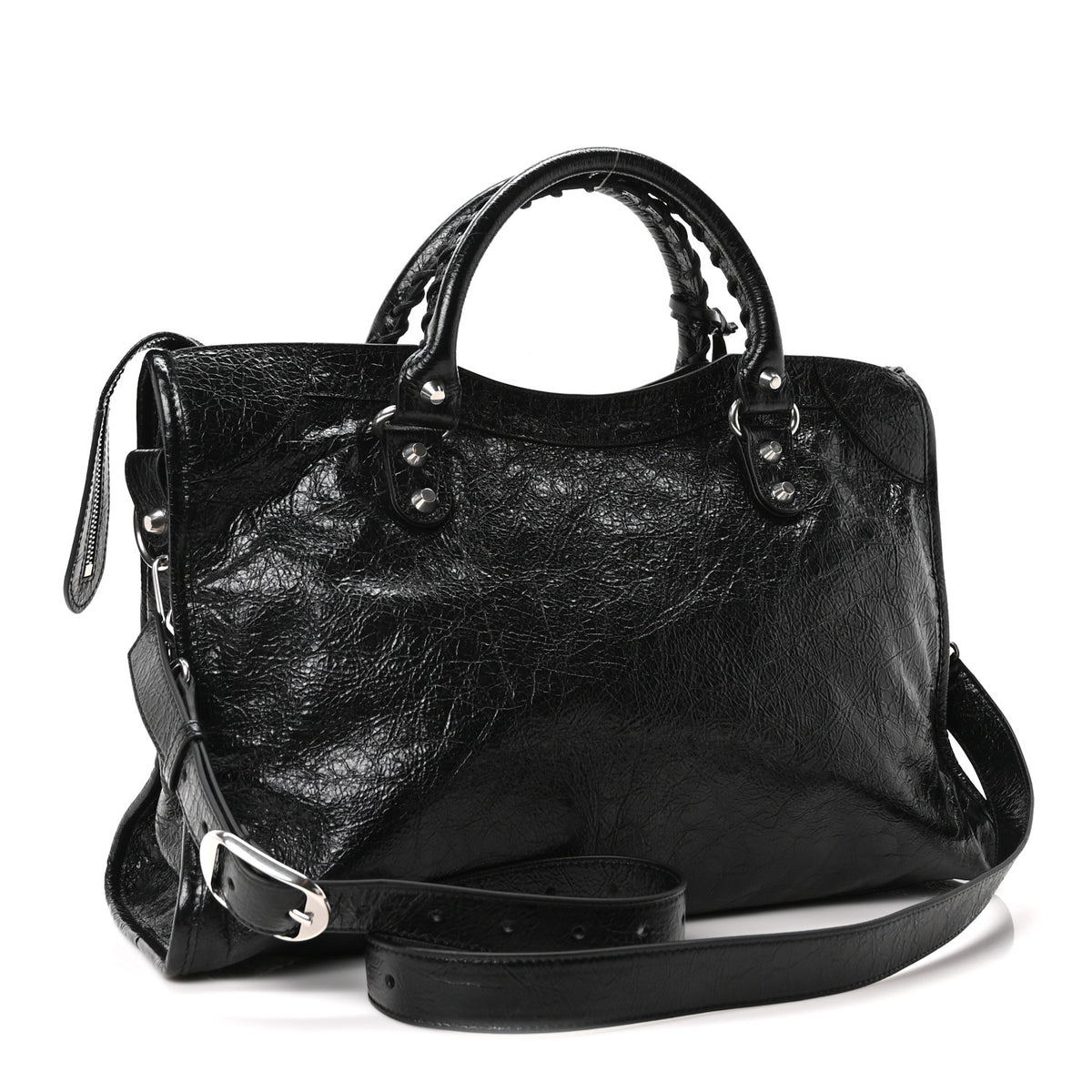 Balenciaga Agneau Arena Silver Hardware Medium Le City Black 4 of 11