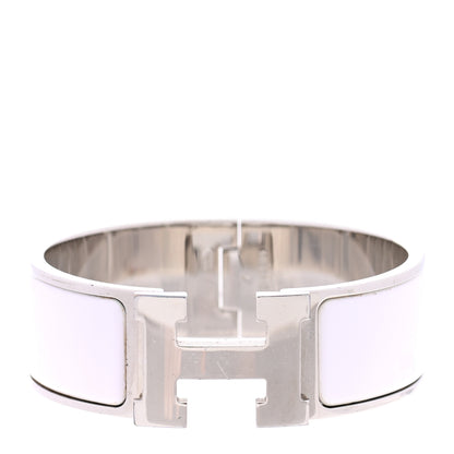 Hermes Enamel Wide Clic Clac H Bracelet PM White 1 of 4