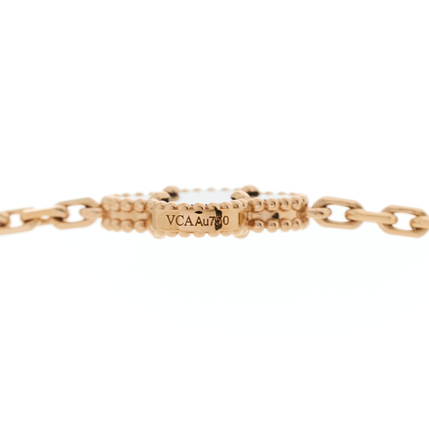 18K Rose Gold Silver Obsidian 20 Motifs Vintage Alhambra Necklace