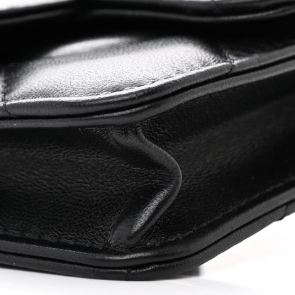 Chanel Lambskin Quilted Elegant Chain Mini Flap Belt Bag Black 11 of 12
