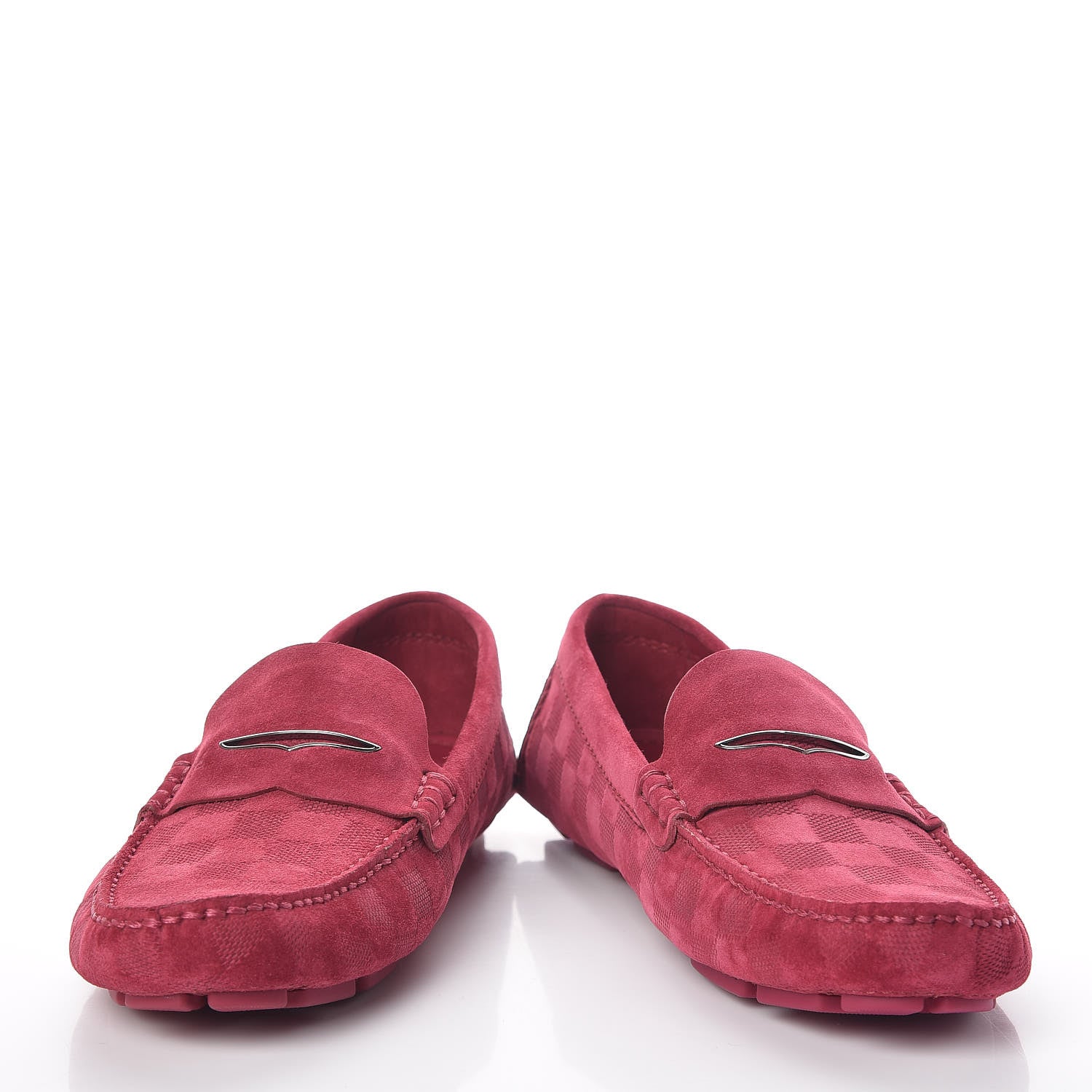 Louis Vuitton Damier Infini Mens Hockenheim Moccasin Loafers 6.5 Fuchsia 5 of 9