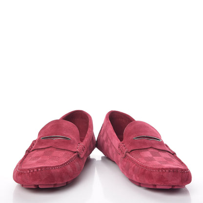 Louis Vuitton Damier Infini Mens Hockenheim Moccasin Loafers 6.5 Fuchsia 5 of 9