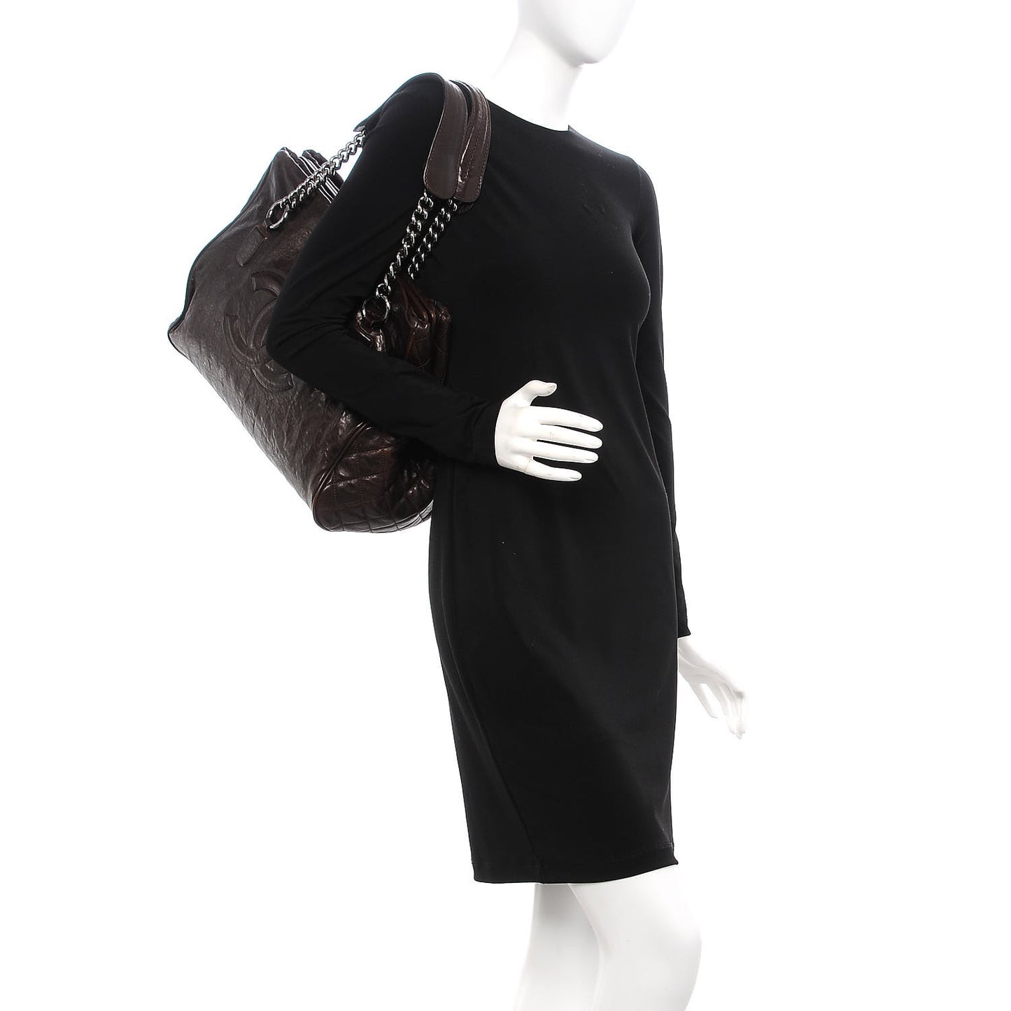 Calfskin Medium Perfect Day Tote Dark Brown