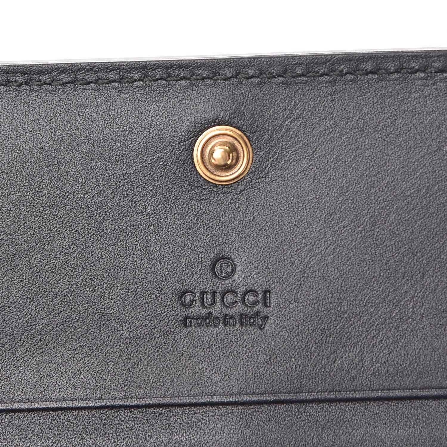 Gucci Calfskin Queen Margaret Card Case Wallet Black Mystic White 6 of 9