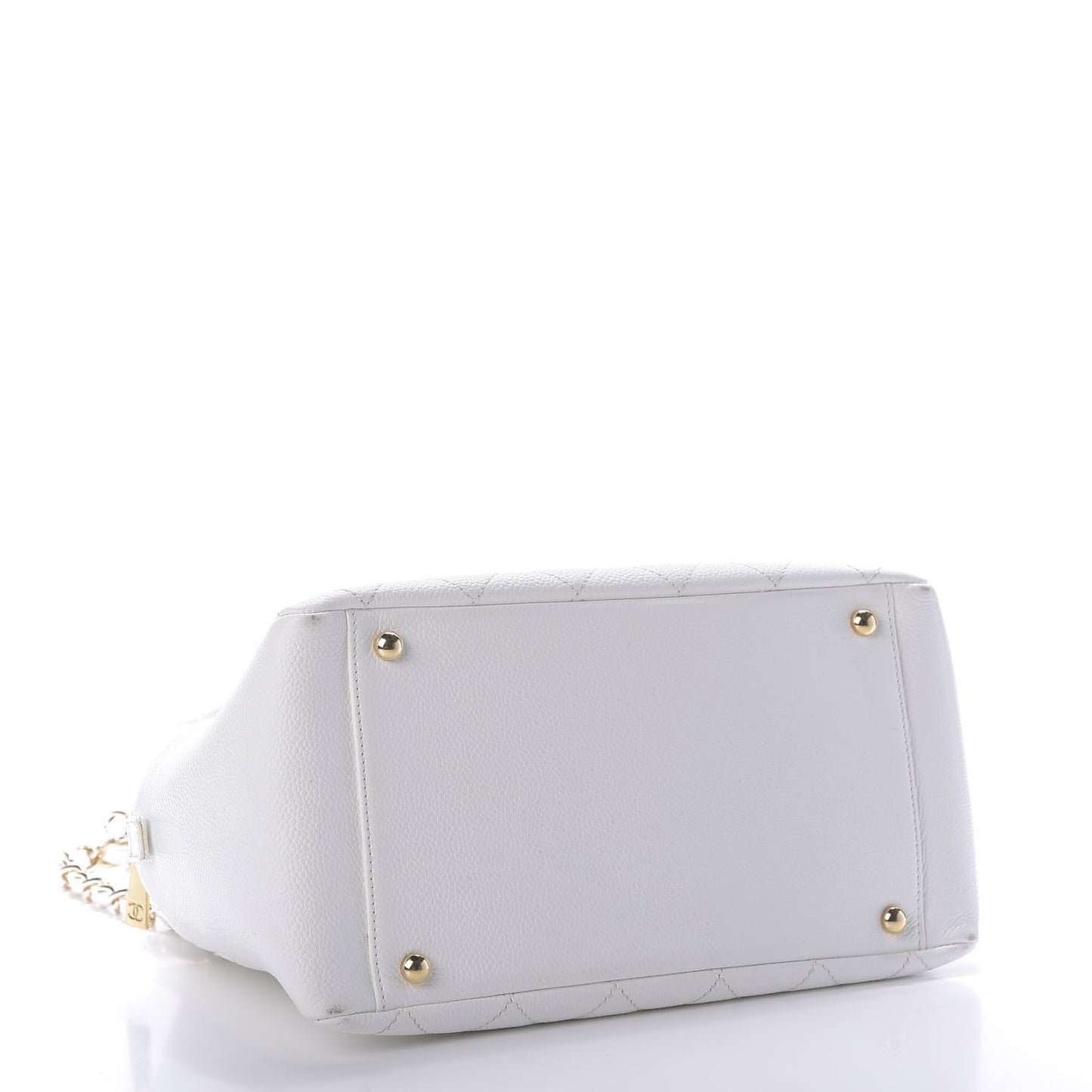 Caviar Quilted Petit Timeless Tote PTT White
