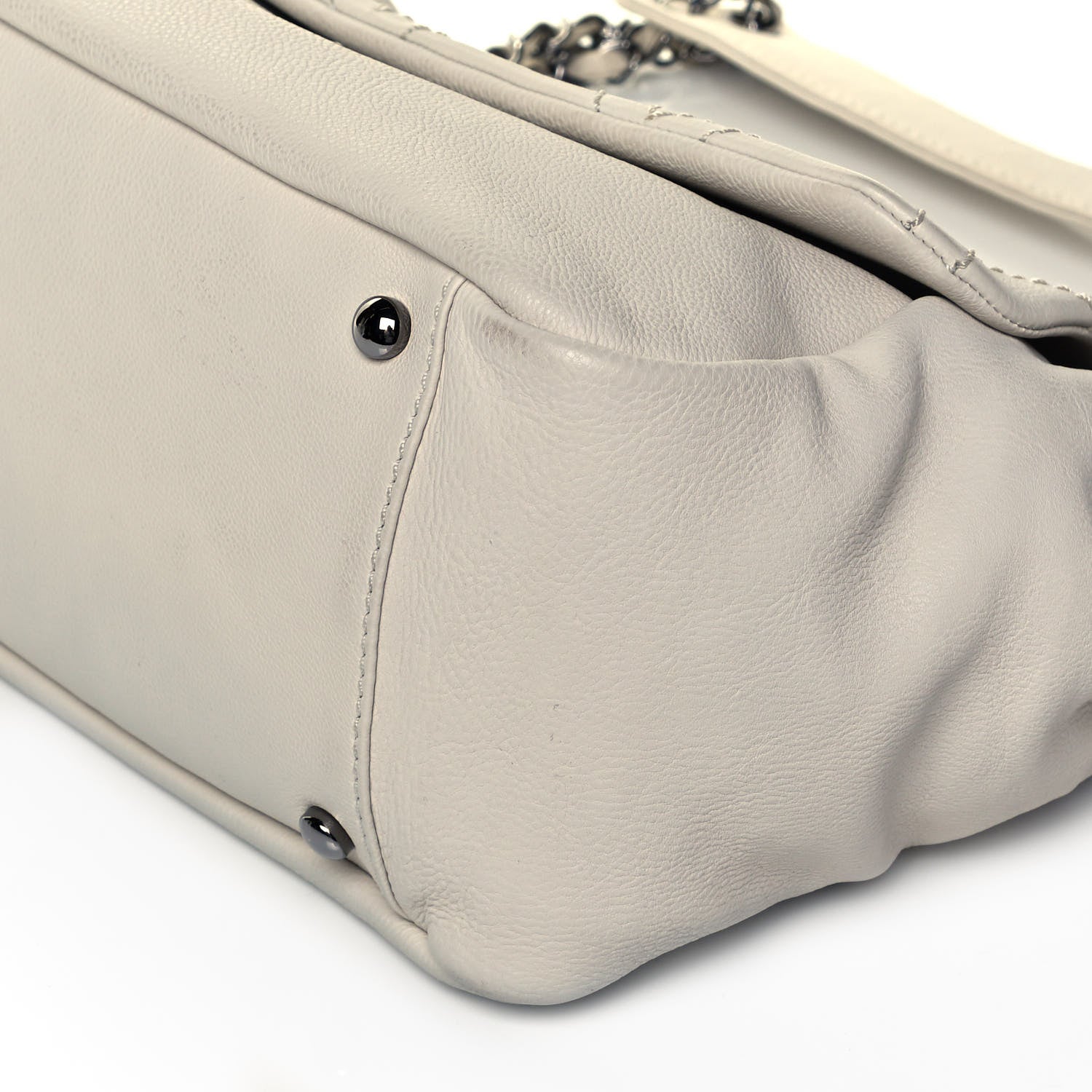 Chanel Calfskin Diamond Stitch Accordion Flap White 9 of 9