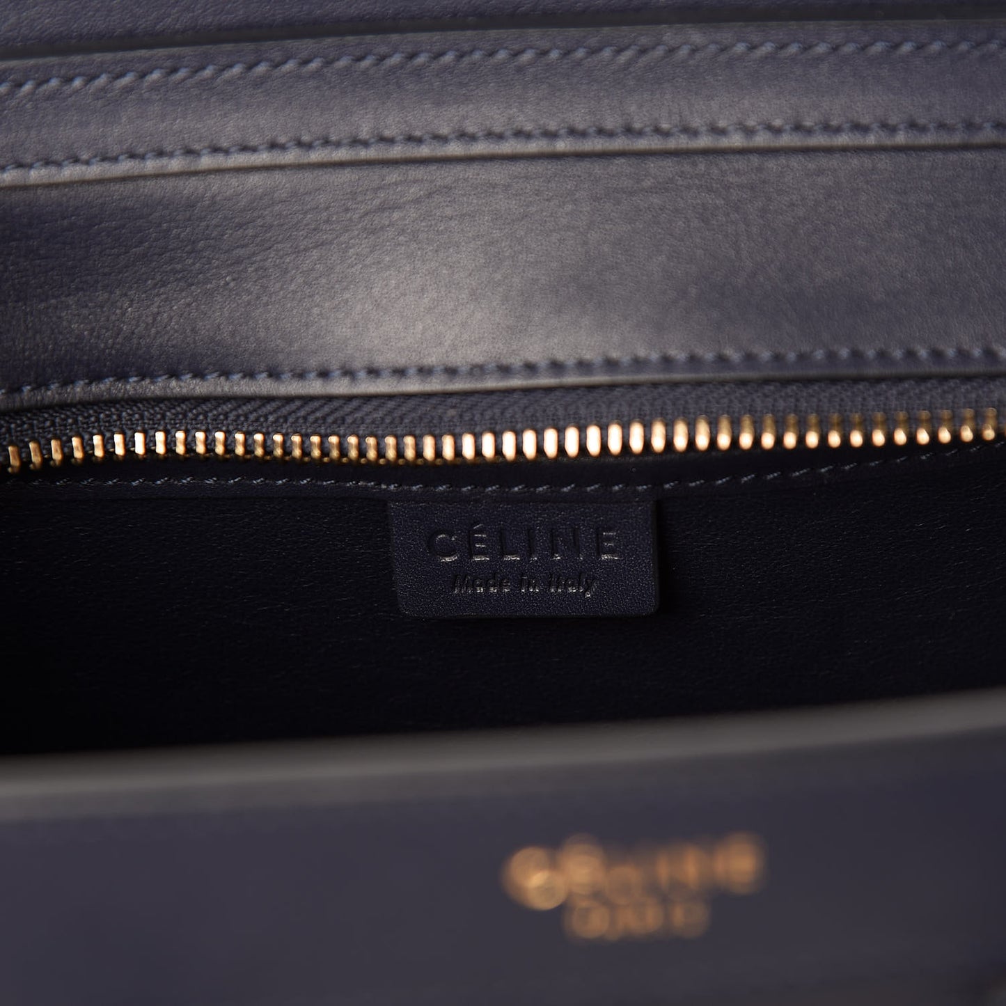 Smooth Calfskin Nano Luggage Navy Blue
