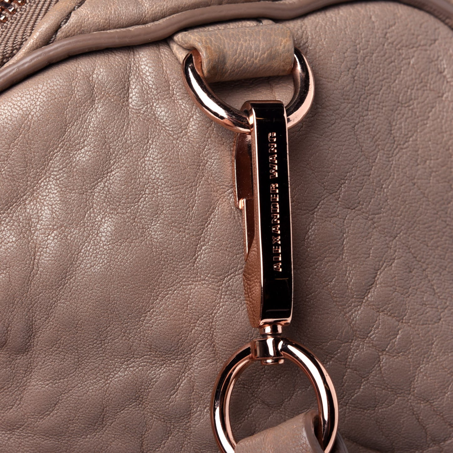 Pebbled Lambskin Rockie Latte Rose Gold Hardware