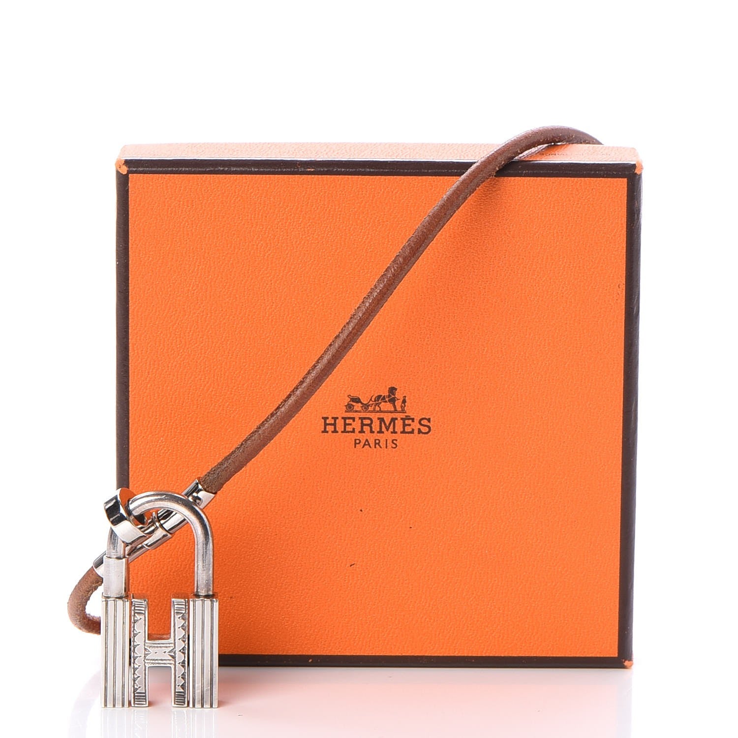 Hermes Sterling Silver Natural Bridle Touareg Cadena Necklace Pendant Bouton 7 of 7