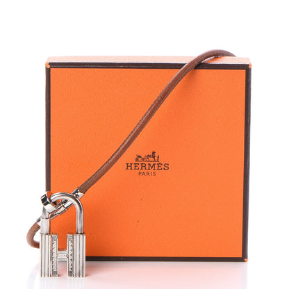 Hermes Sterling Silver Natural Bridle Touareg Cadena Necklace Pendant Bouton 7 of 7