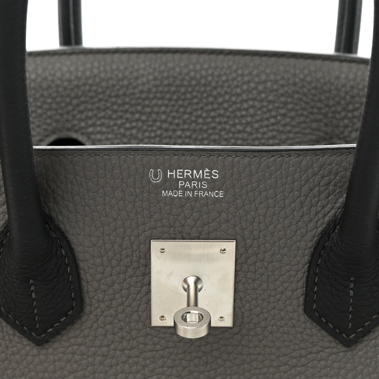 Togo Bi-Color Horseshoe Birkin 35 Etain Black