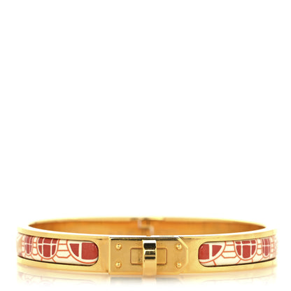 Hermes Enamel Printed Faubourg City Mini Clic Kelly Bracelet Etendard 1 of 5