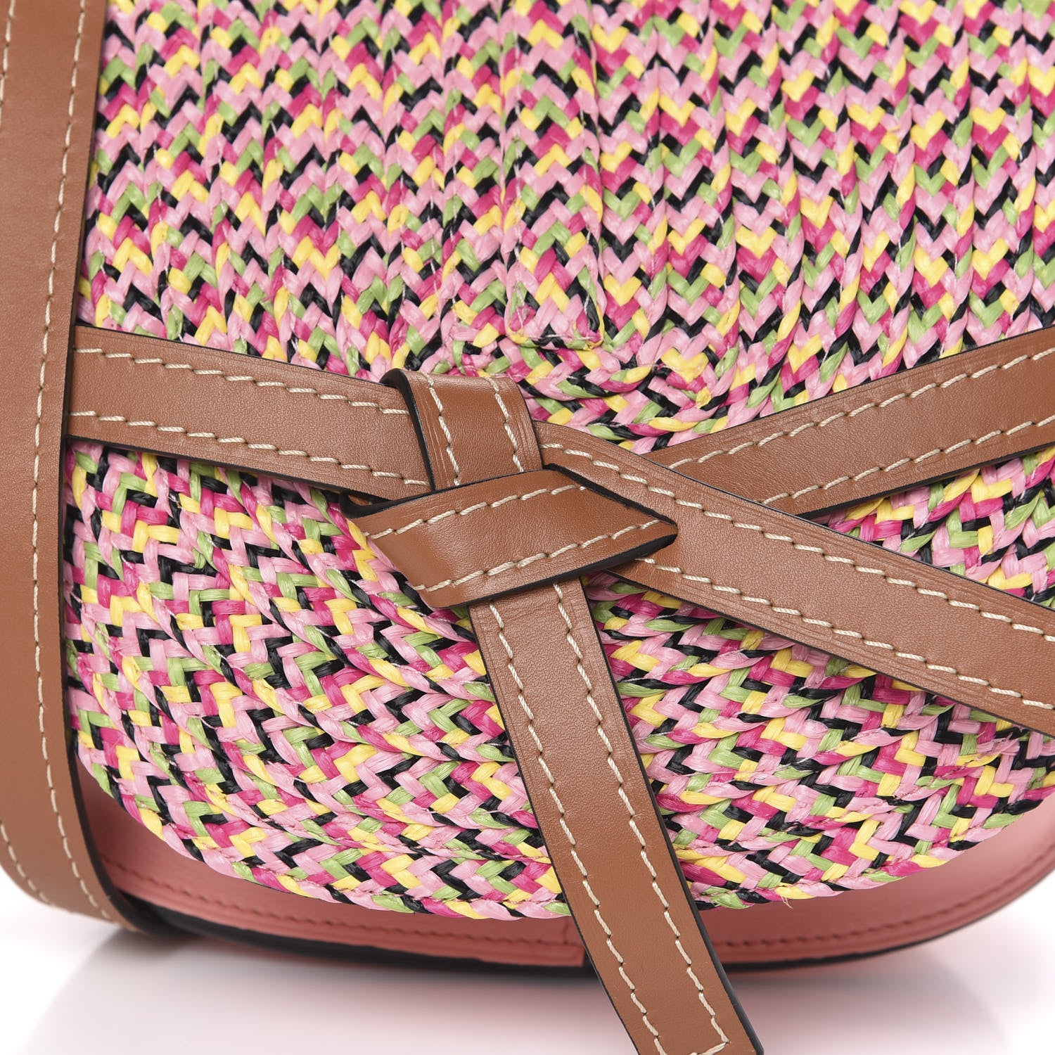 Loewe Calfskin Woven Raffia Small Gate Crossbody Bag Blossom 9 of 9