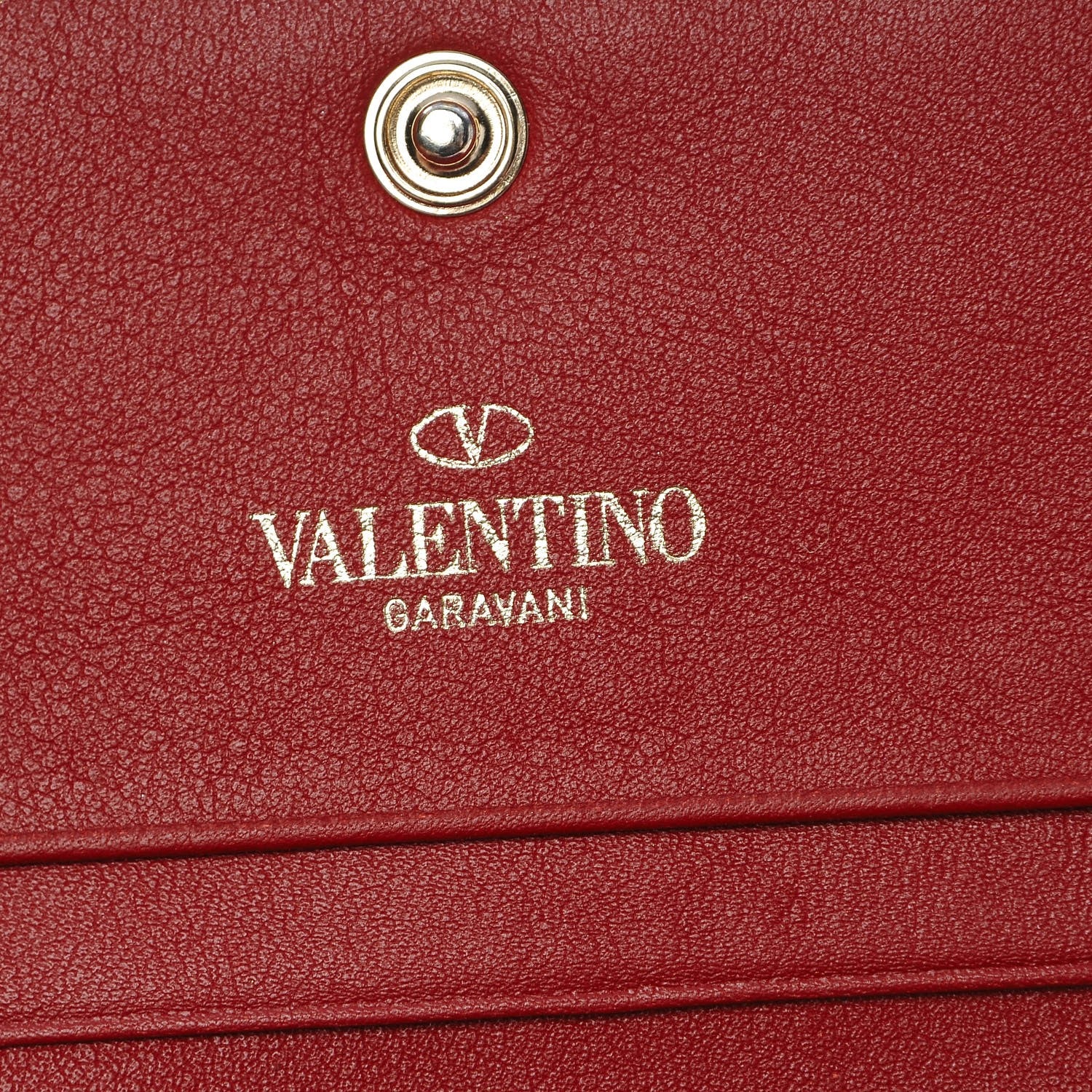 Valentino Garavani Calfskin Rockstud Bi-Fold Card Holder Rosso Valentino 6 of 9