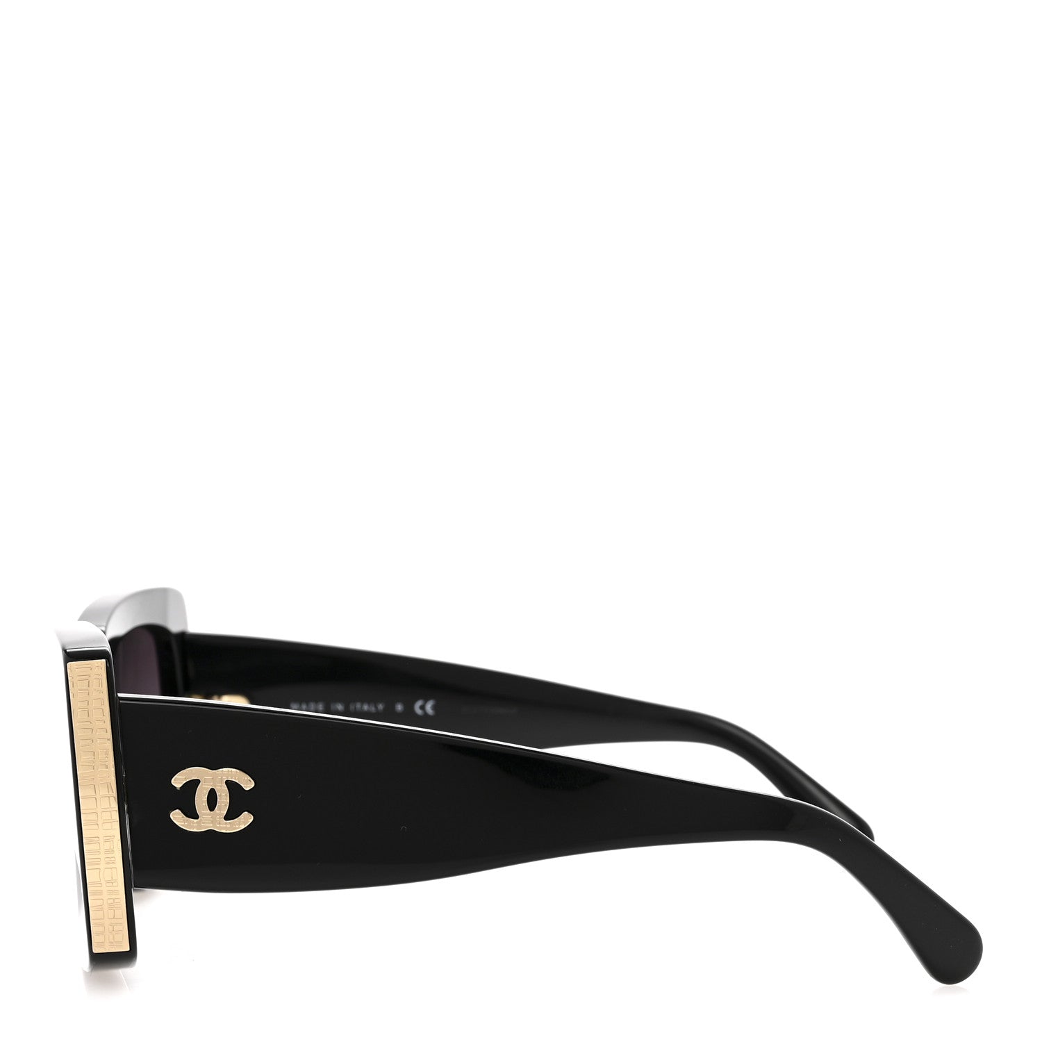 Chanel Acetate Rectangle Sunglasses 5435-A Black 3 of 7