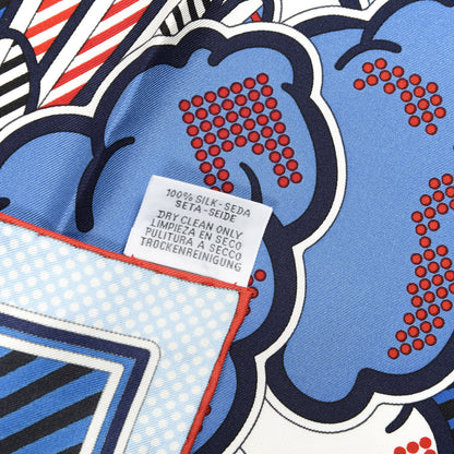 Hermes Silk Pegase Pop Pocket Square Ciel Rouge Bleu Moyen 6 of 6