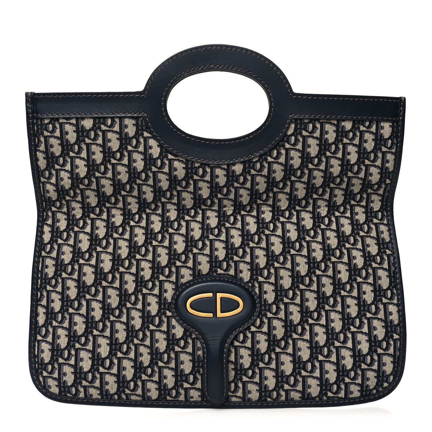 Oblique Fold Over Clutch Blue