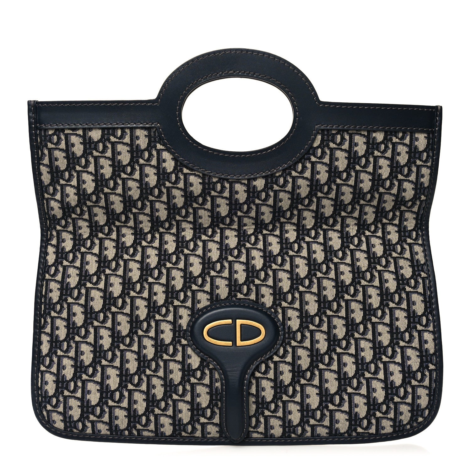 Christian Dior Oblique Fold Over Clutch Blue 3 of 11