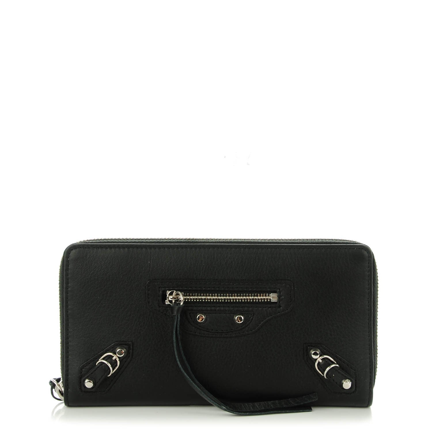 Balenciaga Calfskin Papier Continental Zip Around Wallet Black 1 of 7