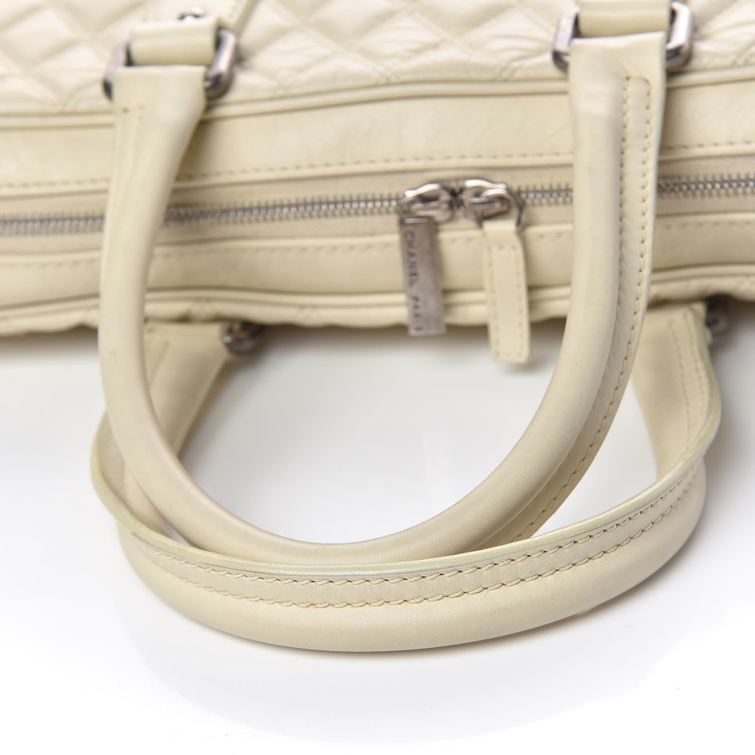 Chanel Aged Calfskin Quilted Paris New York PNY Laptop Bag Ivory 20 of 22