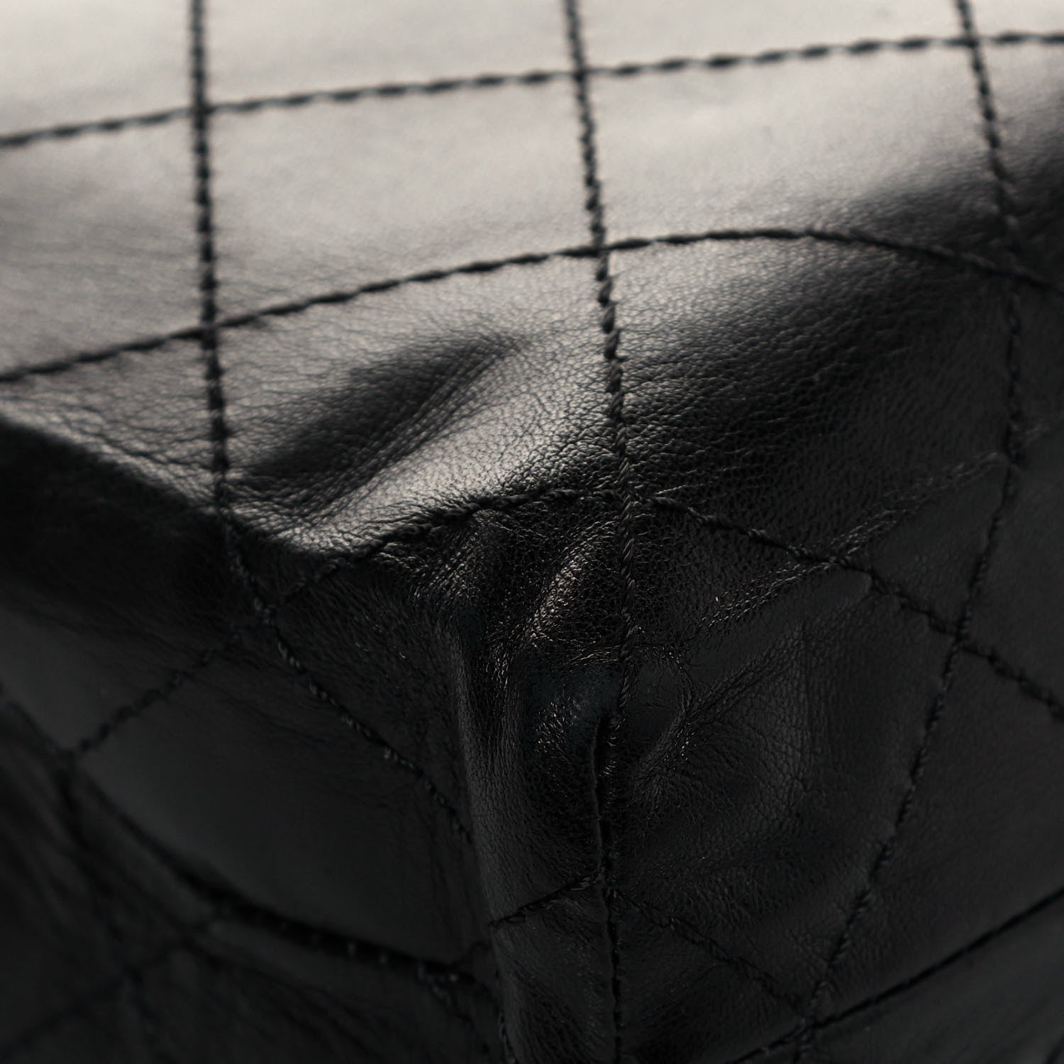 Chanel Lambskin Quilted Vertical Tote Black White 9 of 12