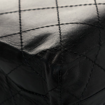 Chanel Lambskin Quilted Vertical Tote Black White 9 of 12