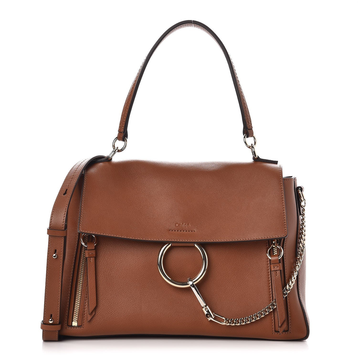 Chloe Calfskin Medium Faye Day Shoulder Bag Tan 1 of 7