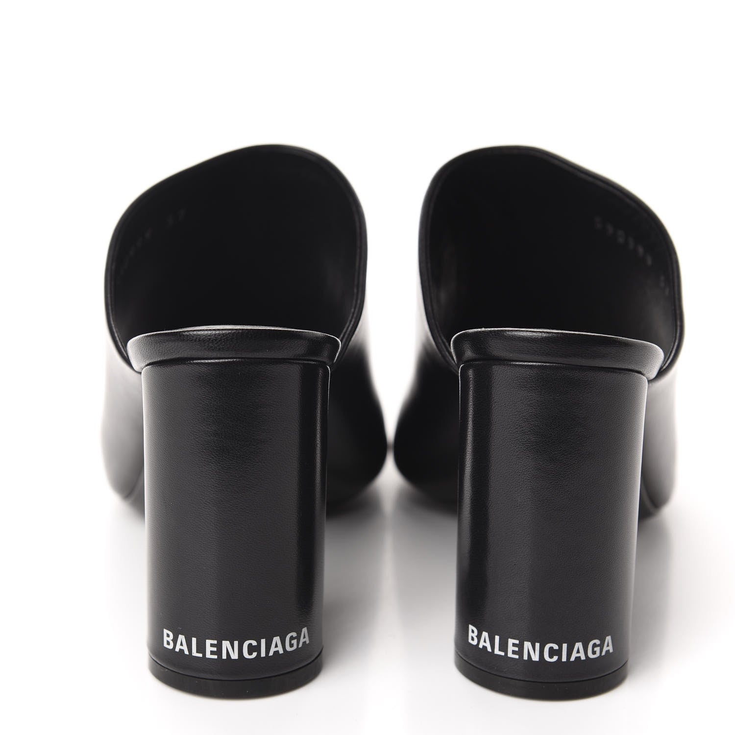 Balenciaga Shiny Sheepskin Oval 90mm Mule Pump 37 Black White 5 of 10
