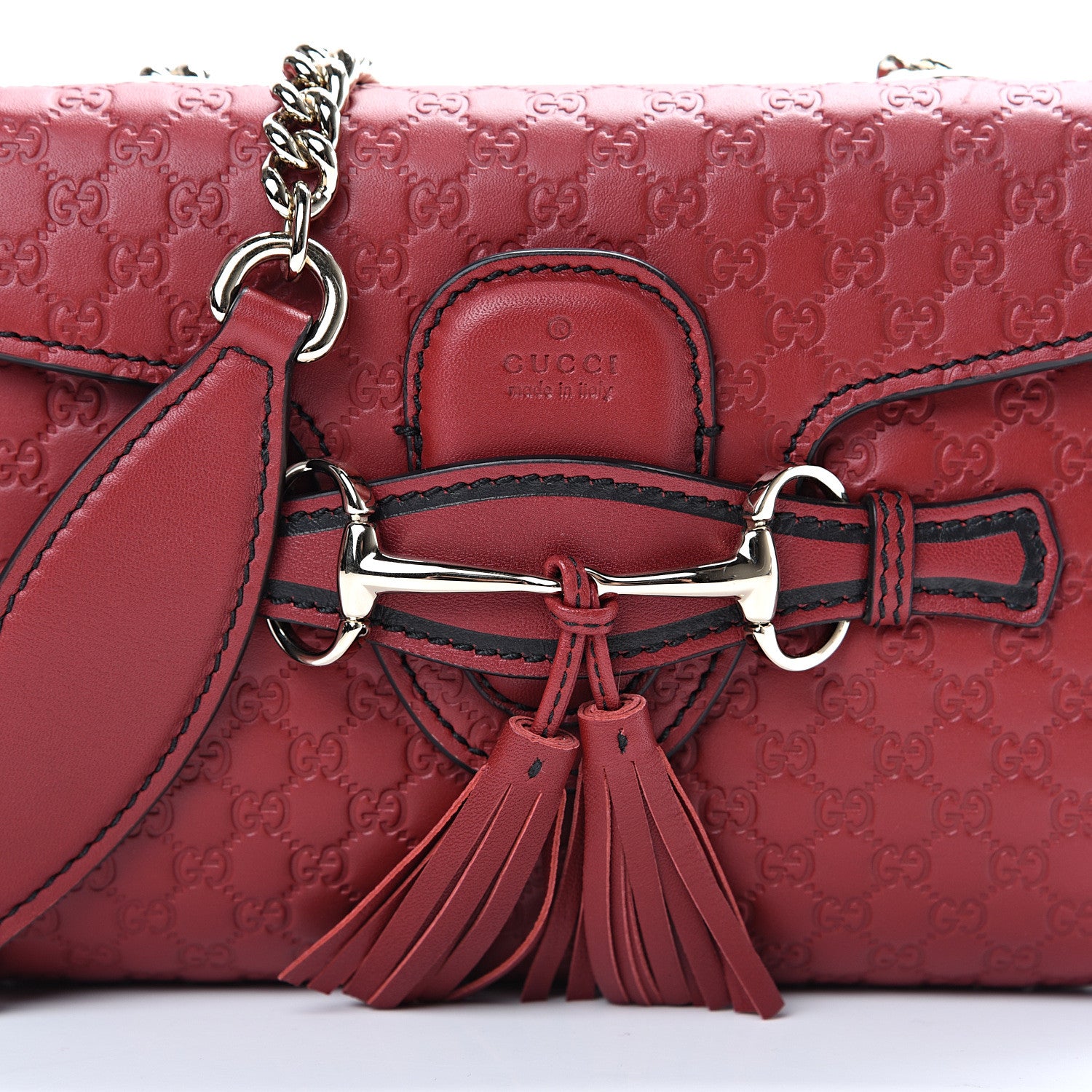 Gucci Soft Microguccissima Mini Emily Chain Shoulder Bag Rosso 7 of 10