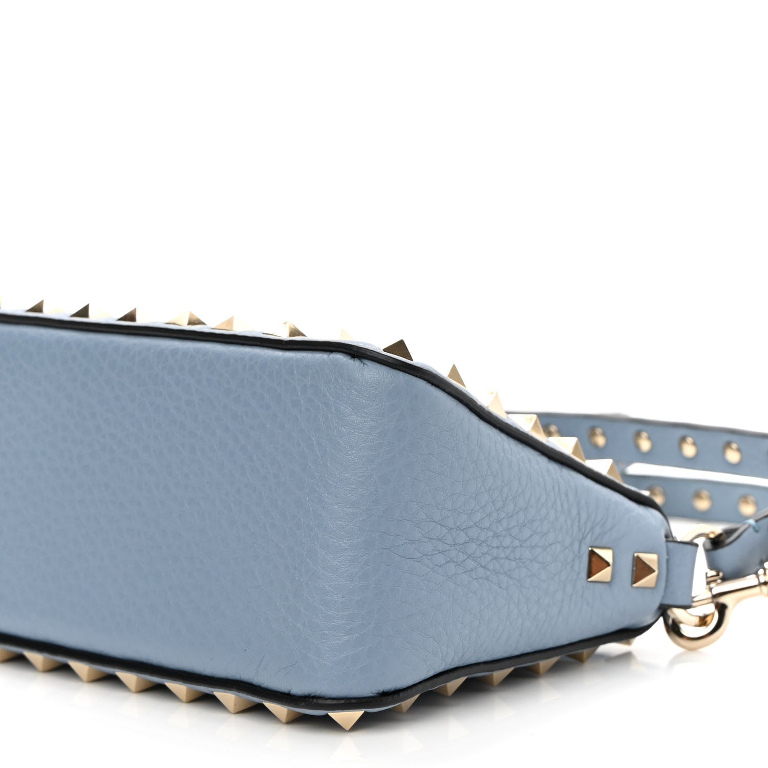 Valentino Garavani Pebbled Calfskin Small Rockstud Flip Lock Shoulder Bag Niagara 8 of 8