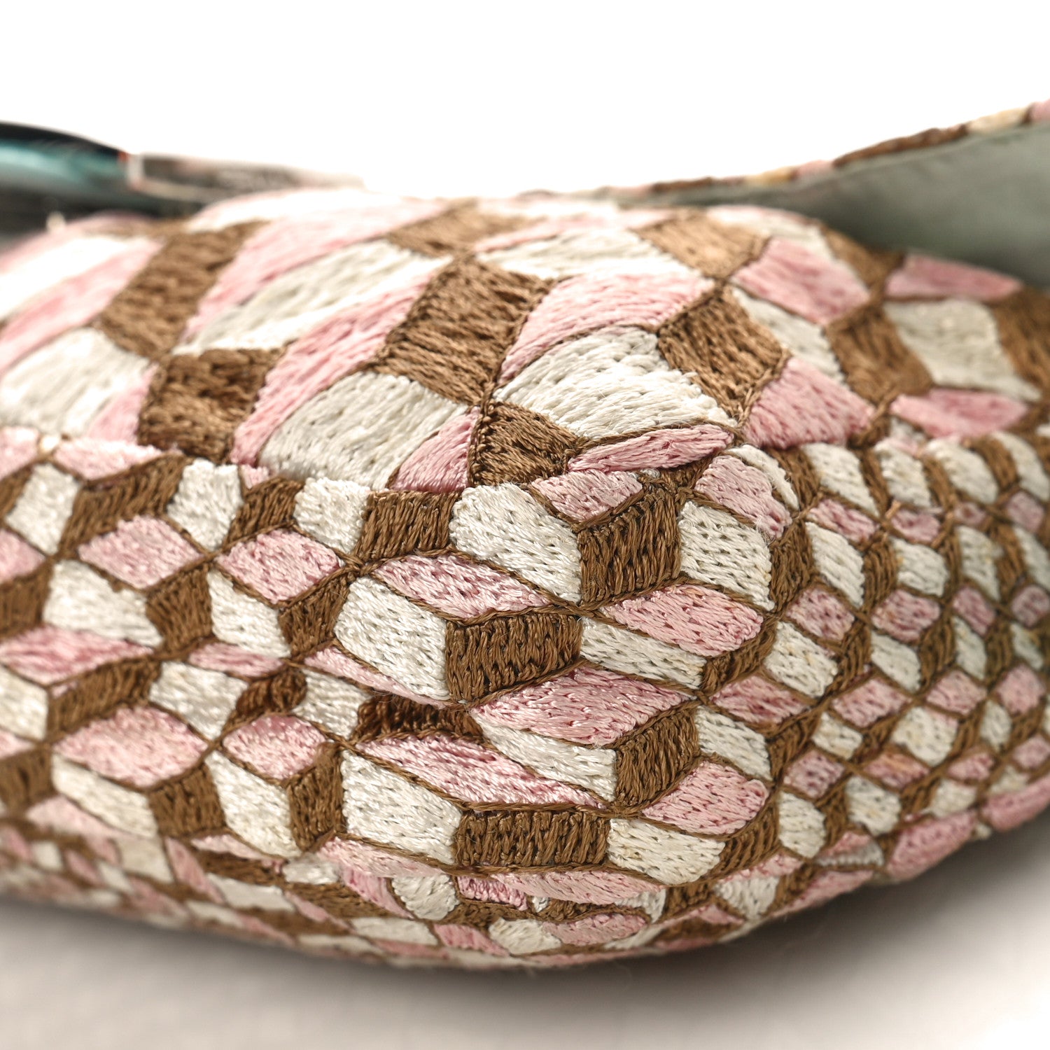 Fendi Fabric Lizard Crystal Embroidered Baguette Celeste 8 of 16