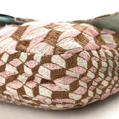 Fendi Fabric Lizard Crystal Embroidered Baguette Celeste 8 of 16