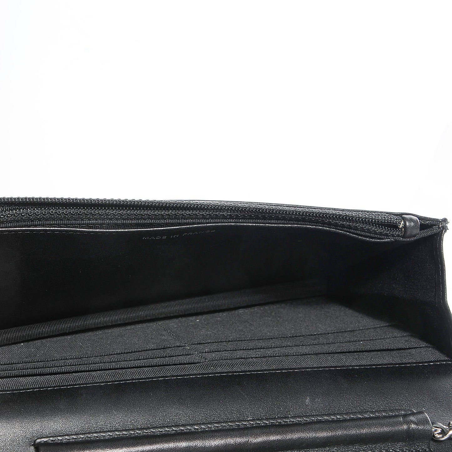 Calfskin Double Stitch Hamptons Wallet On Chain WOC Black