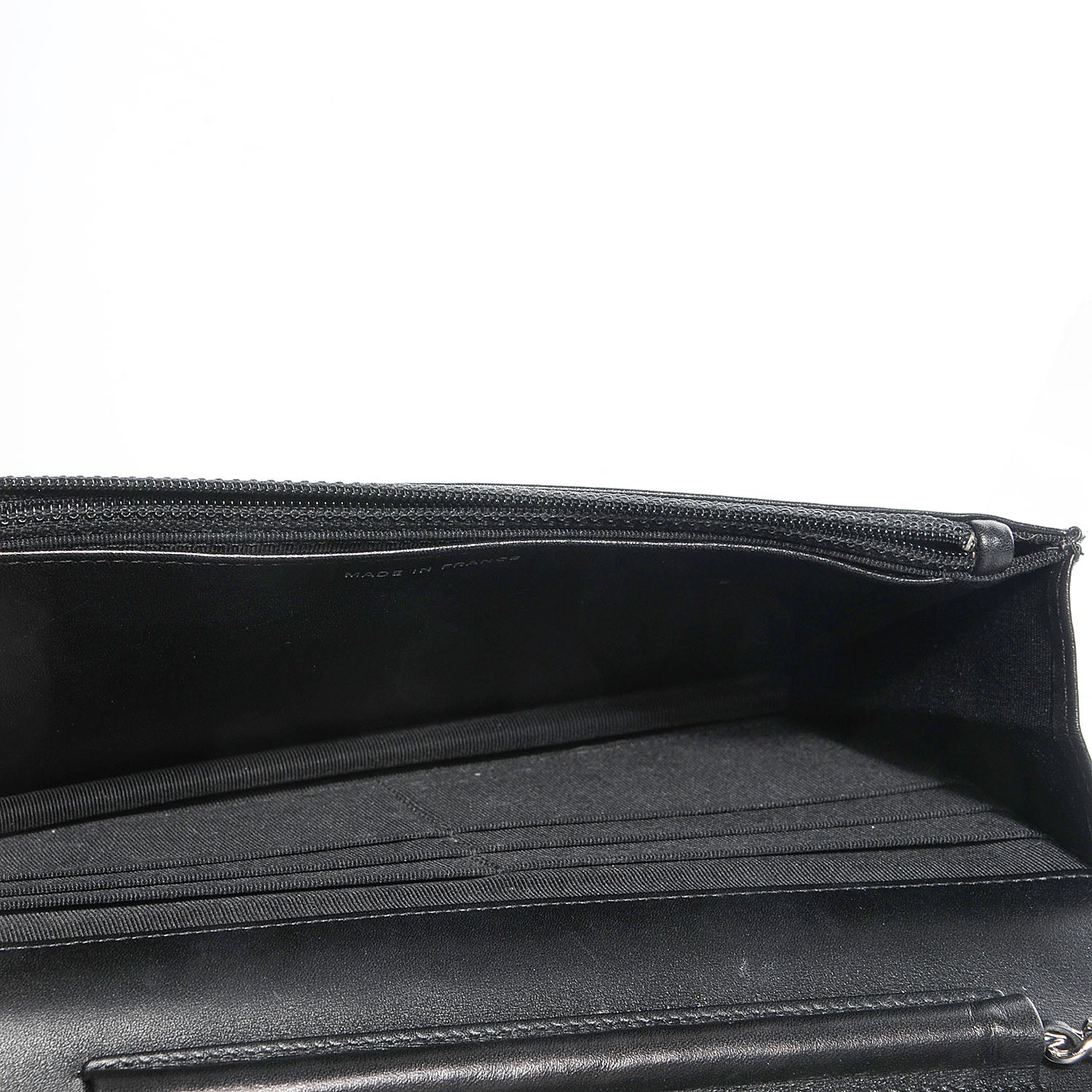 Chanel Calfskin Double Stitch Hamptons Wallet On Chain WOC Black 8 of 11