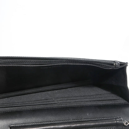 Chanel Calfskin Double Stitch Hamptons Wallet On Chain WOC Black 8 of 11