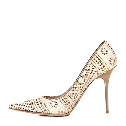 Jimmy Choo Metallic Crochet Glitter Abel 100 Pumps 41 Off White 1 of 8
