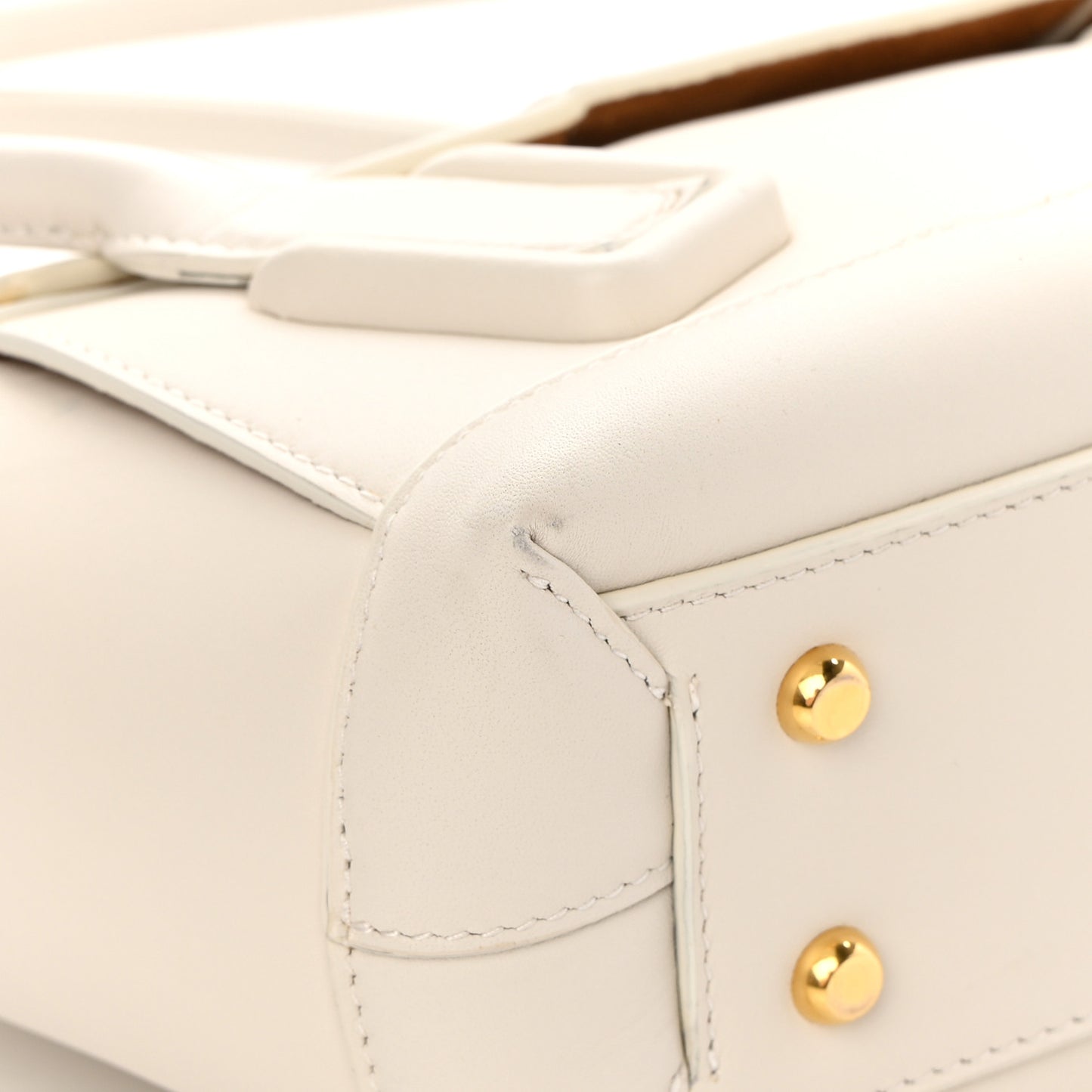 French Calfskin Maxi Intrecciato Small Arco Bianco