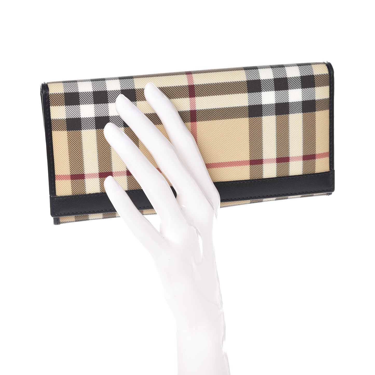 House Check Continental Wallet Black