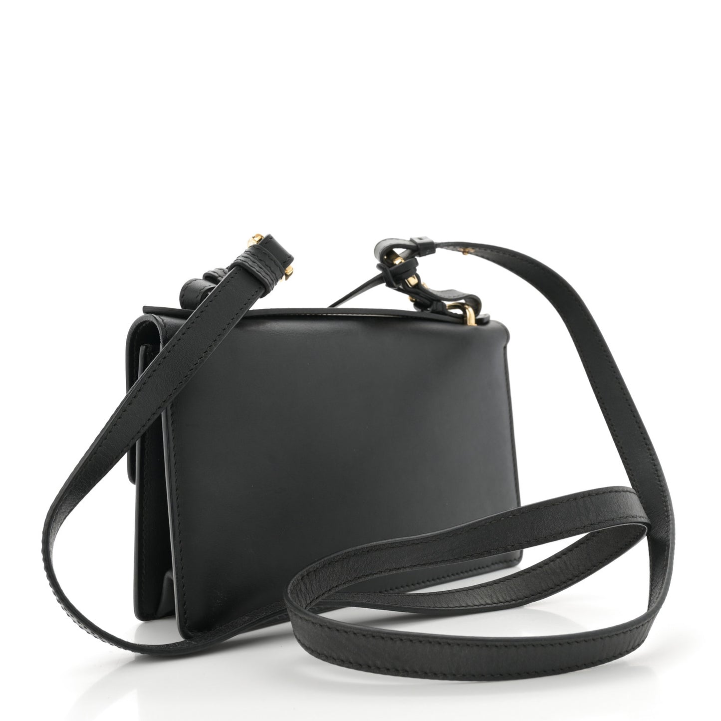 Smooth Calfskin Mini Aileen Gancio Lock Crossbody Black