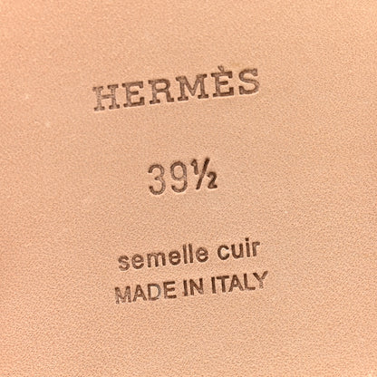 Hermes Box Calfskin Oran Sandals 39.5 Gold 8 of 10