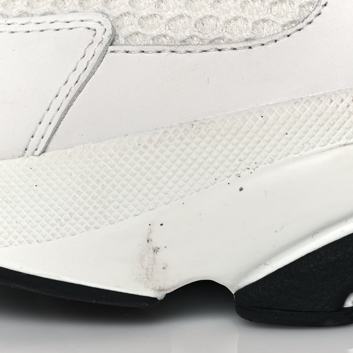 Christian Dior Technical Mesh Calfskin Mens B22 Sneakers 44 White Black Green 9 of 15