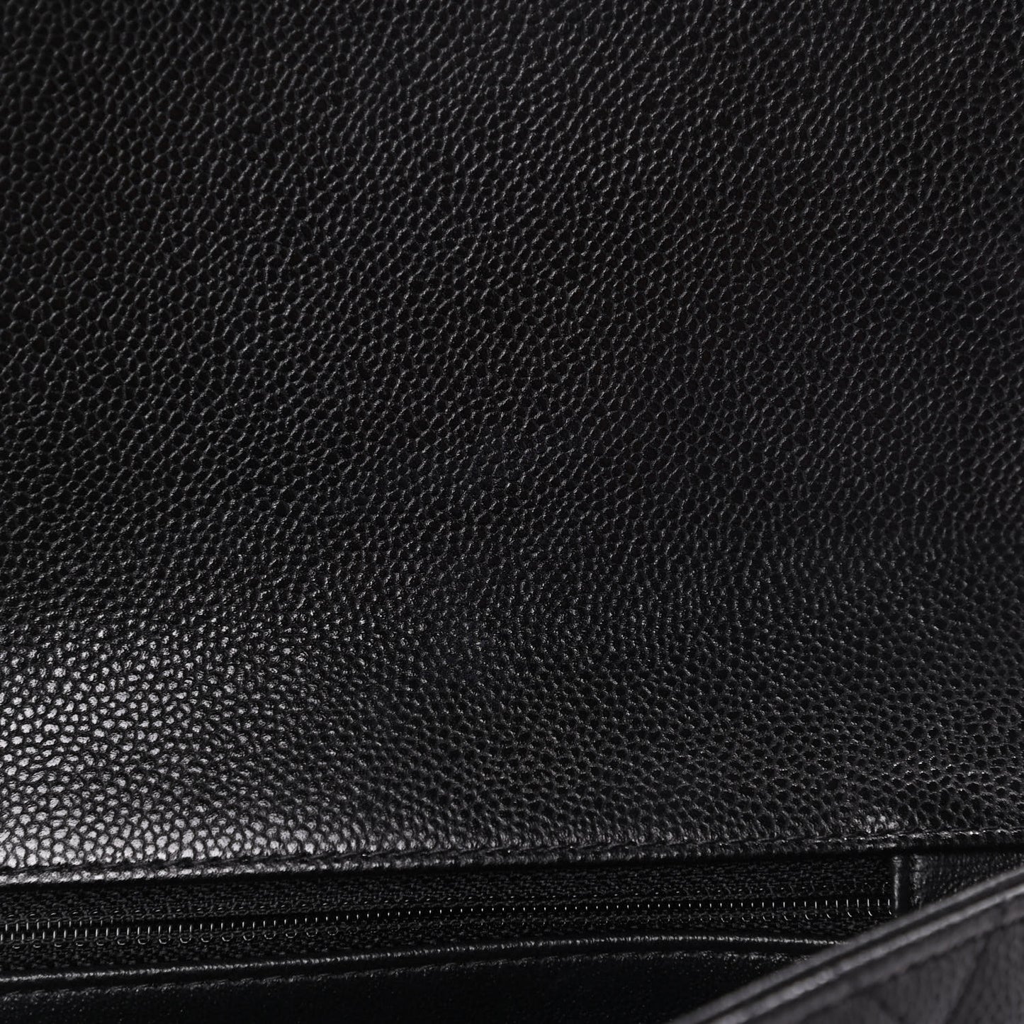 Caviar Quilted Flap Clutch Black
