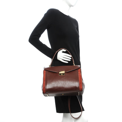 Marc Jacobs Smooth Calfskin Suede Metropolitan Flap Bag Chestnut Pale Gold 3 of 10