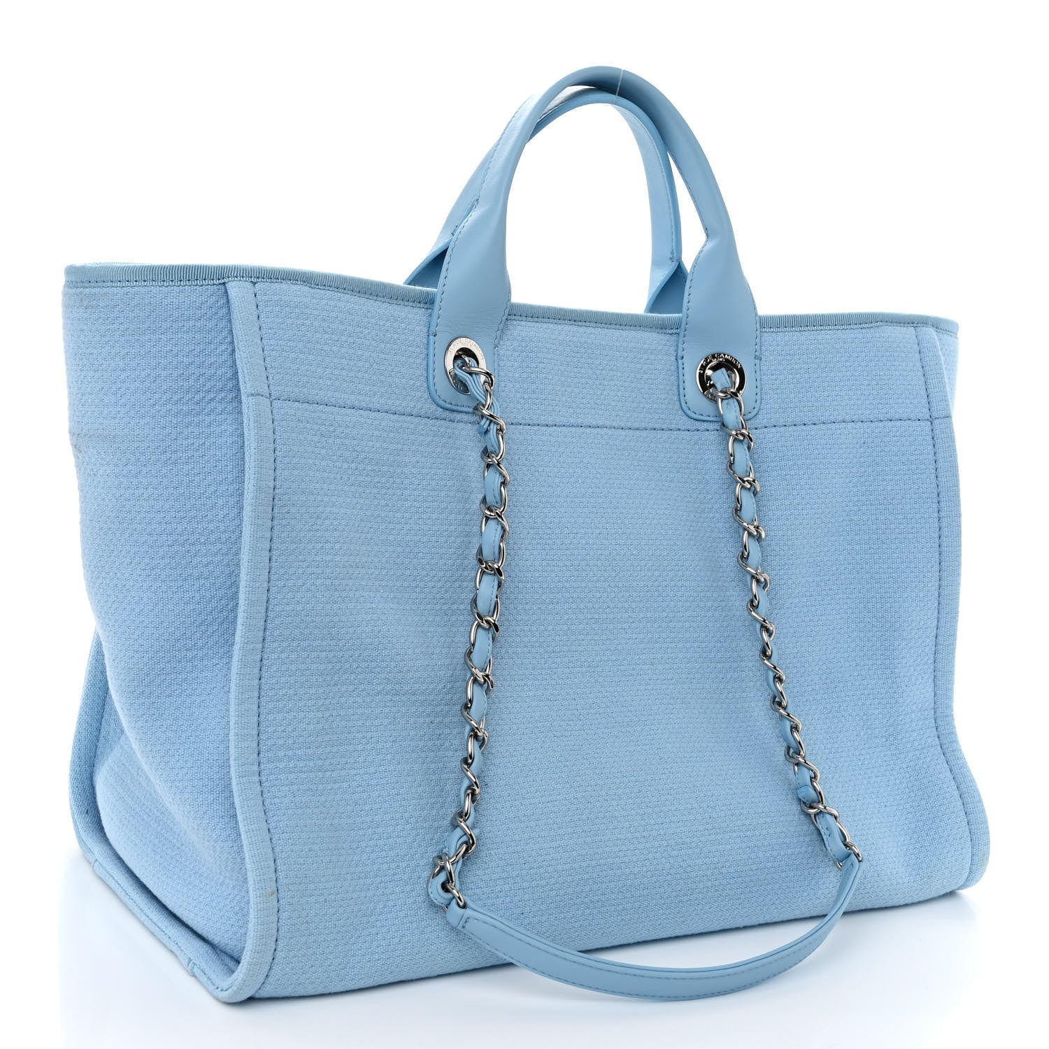 Chanel Mixed Fibers Medium Deauville Tote Light Blue 4 of 11