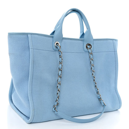 Chanel Mixed Fibers Medium Deauville Tote Light Blue 4 of 11