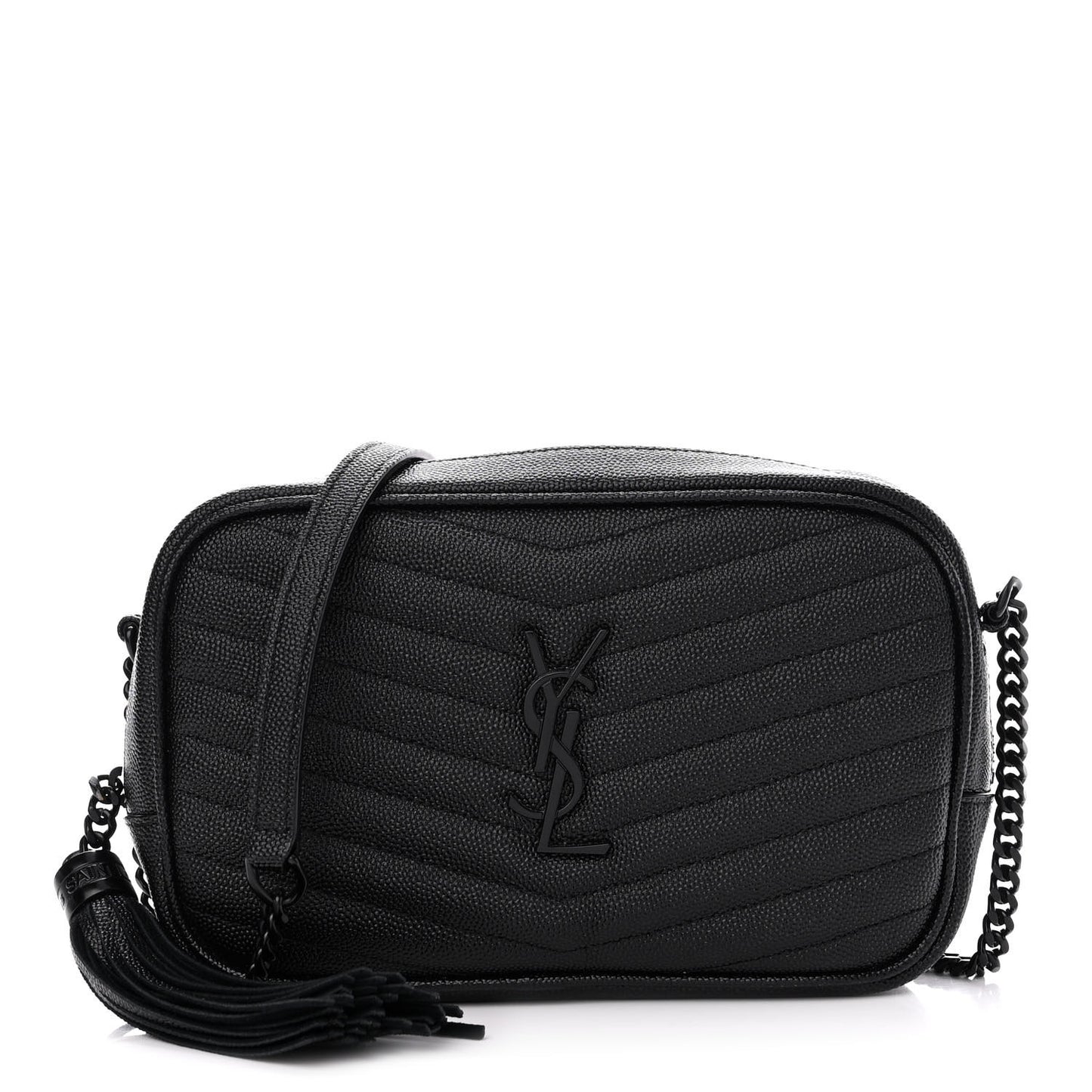 Grain De Poudre Matelasse Monochrome Monogram Mini Lou Camera Bag Black