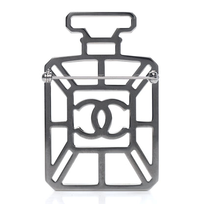Chanel Ruthenium Crystal Perfume Bottle CC Brooch Iridescent Pink 2 of 3