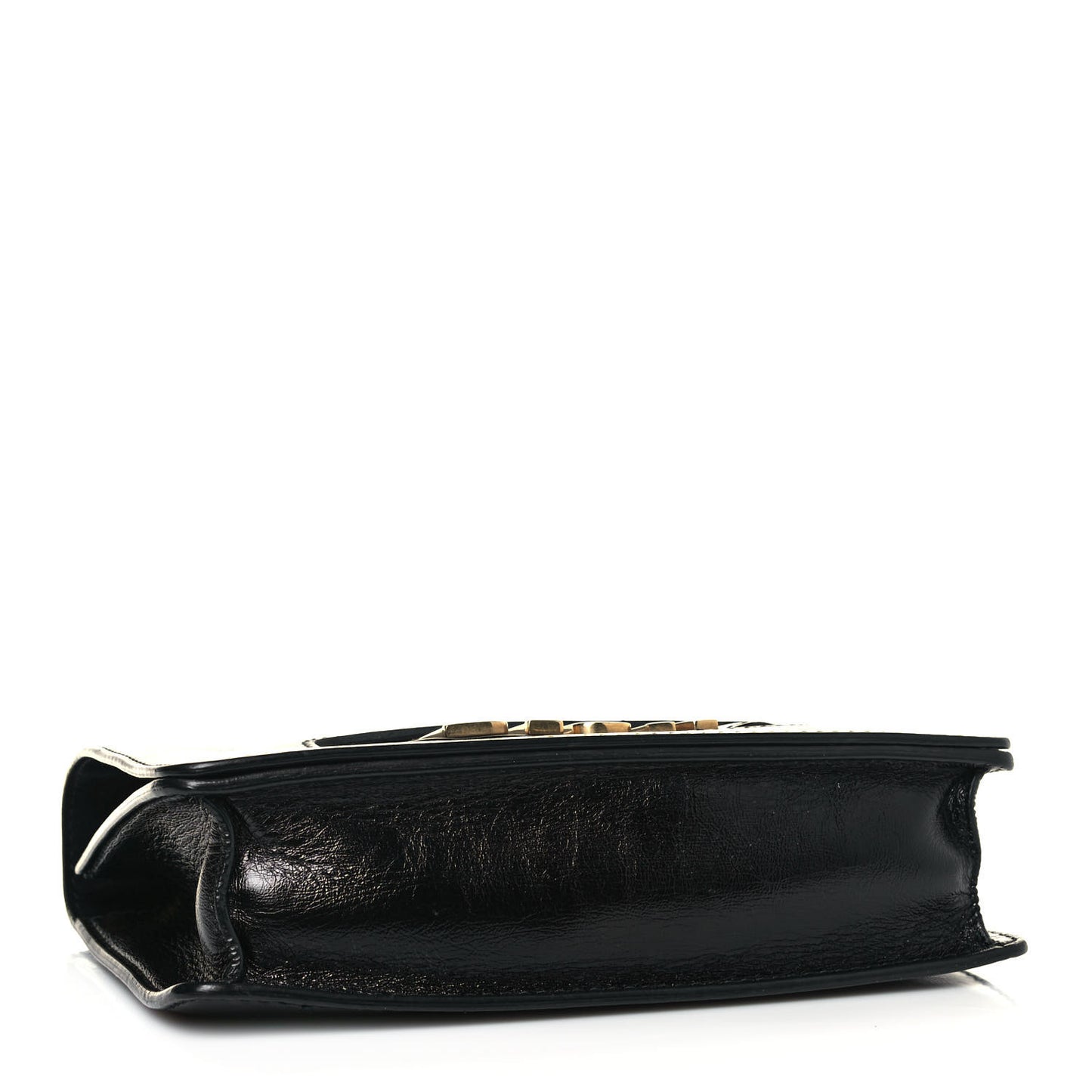 Crinkled Patent Lambskin Dio(r)evolution Top Handle Flap Bag Black